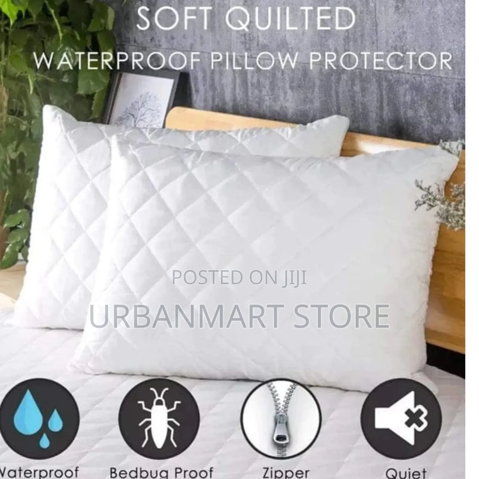 Waterproof Pillow Protector Pair – Soft & Comfortable