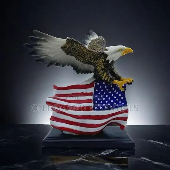 American Bald Eagle With American Flag