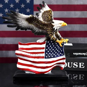 American Bald Eagle With American Flag