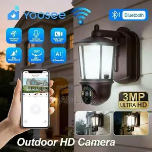 T911 Outdoor AC WiFi Vintage Courtyard Light With Rotating Camera - Eg