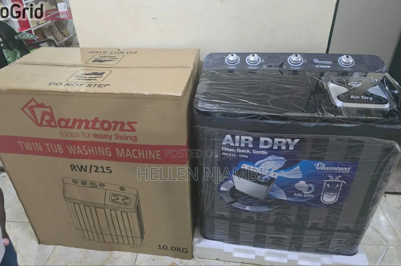 Black Ramtons 10kgs Top Load  Twin Tub  Washing Machine
