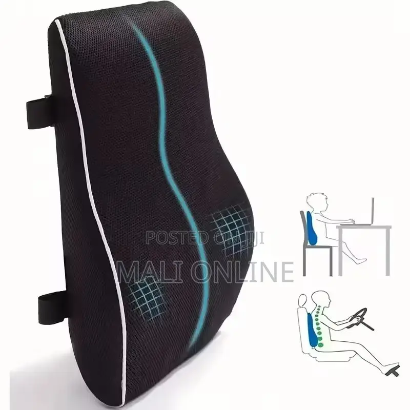 Memory Foam Lumbar Support Pillow Back Cushion Breathable Mesh Cover