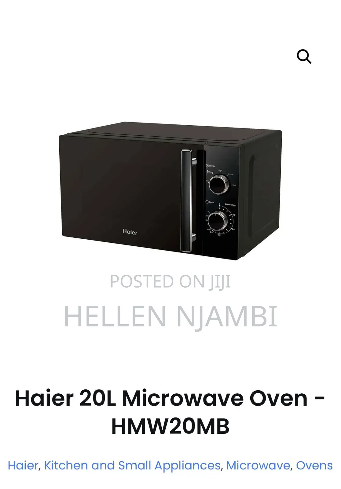 Haier 20L Manual Microwave HMW20MB