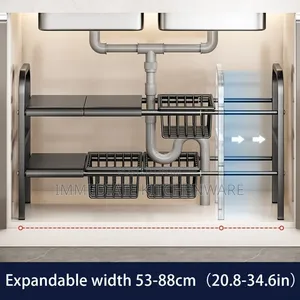 Under the Sink Adjustable 2 Tier Rack