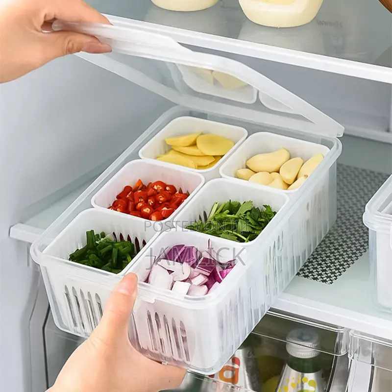 6-Grid Food Storage Container With Lid - Av