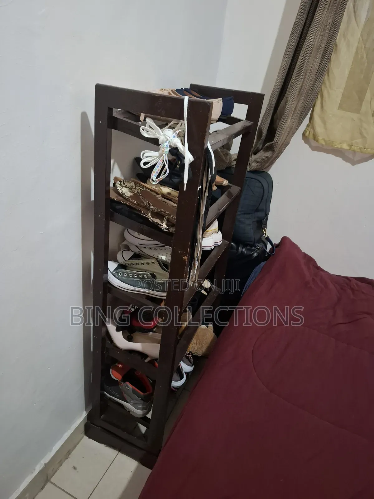 Bed, Matress, Shoe Rack