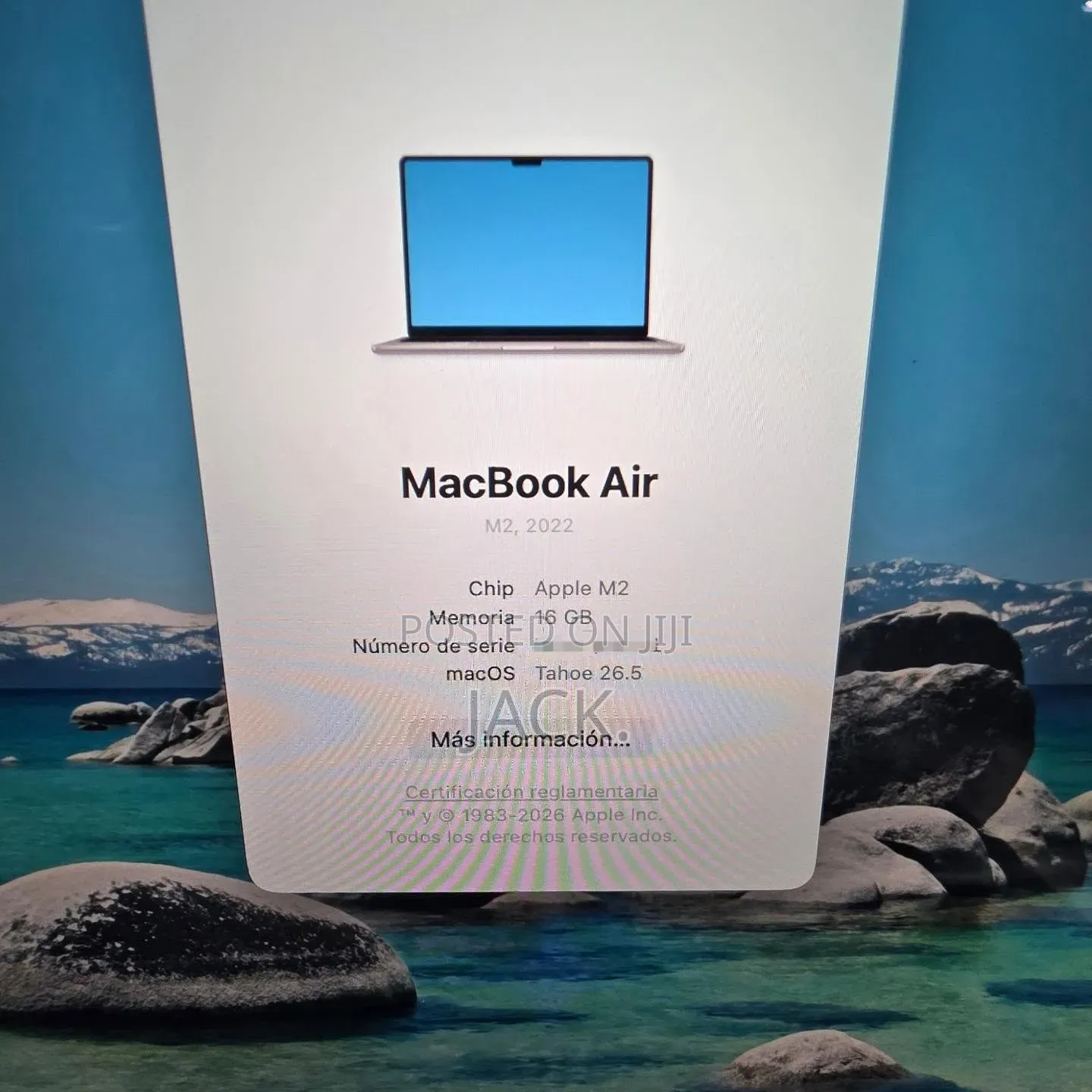Laptop Apple MacBook Air 2022 M2 8GB Apple M2 SSD 256GB