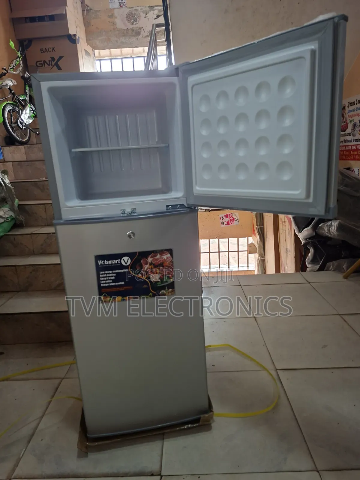 VOLSMART VL-BCD138, 138 Liters Double Door Fridge,Silver