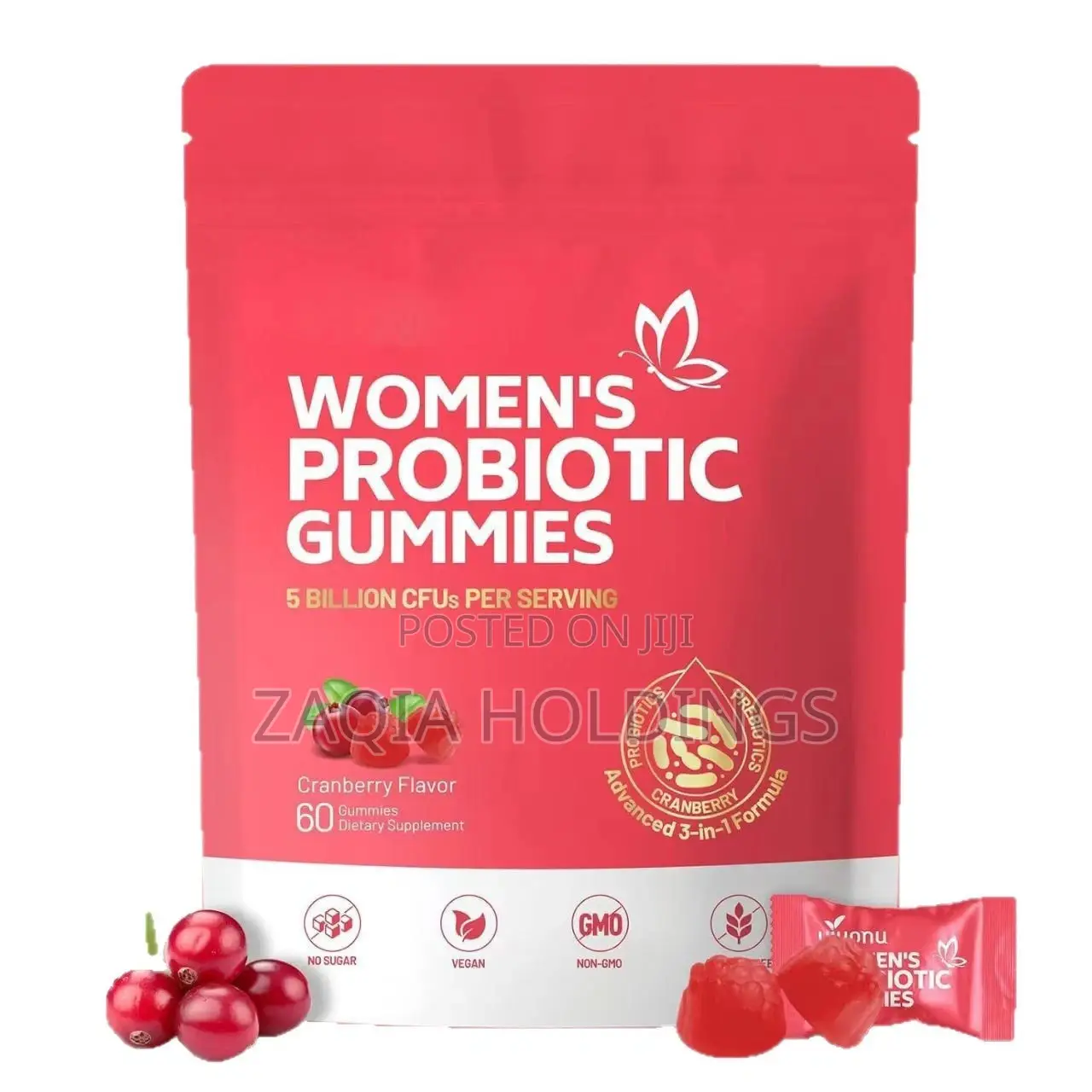 Women's Probiotic Gummies With Cranberry - Gut & pH Balance