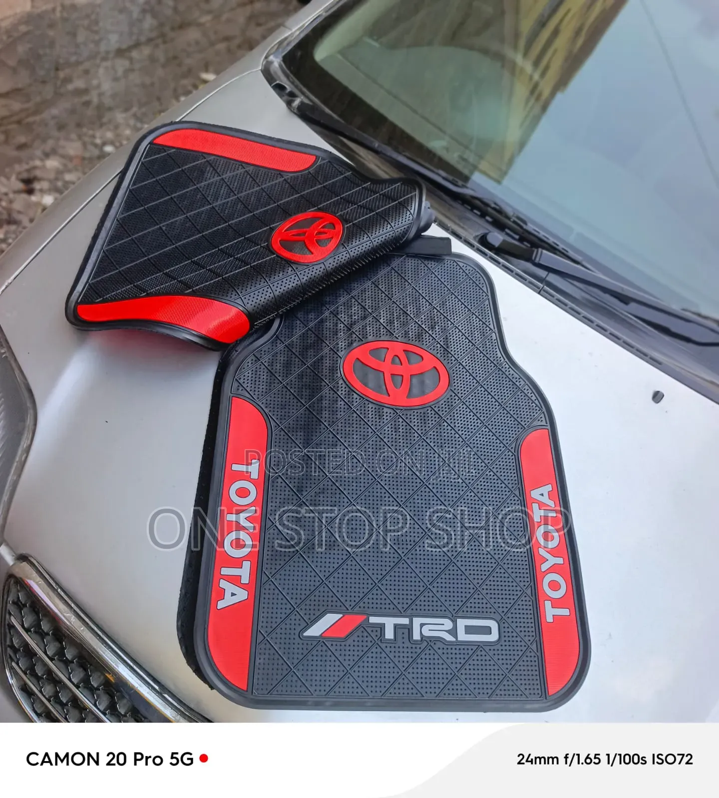 Antislip Diamond Pattern With Striking Red Borders Toyota Floor Mats