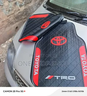Rubber Floor Mats With Iconic Toyota Red Oval Logo and TRD Lettering