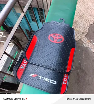 Toyota TRD Black Textured Surface With Red Side Trims Floor Mats