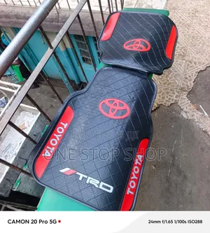 Toyota TRD Black Textured Surface With Red Side Trims Floor Mats