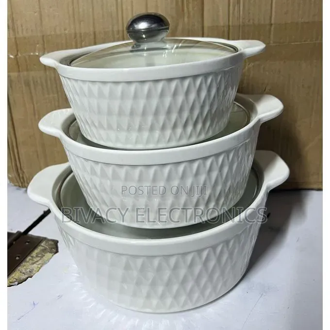 3 PCS Soup Ceramic Caserole
