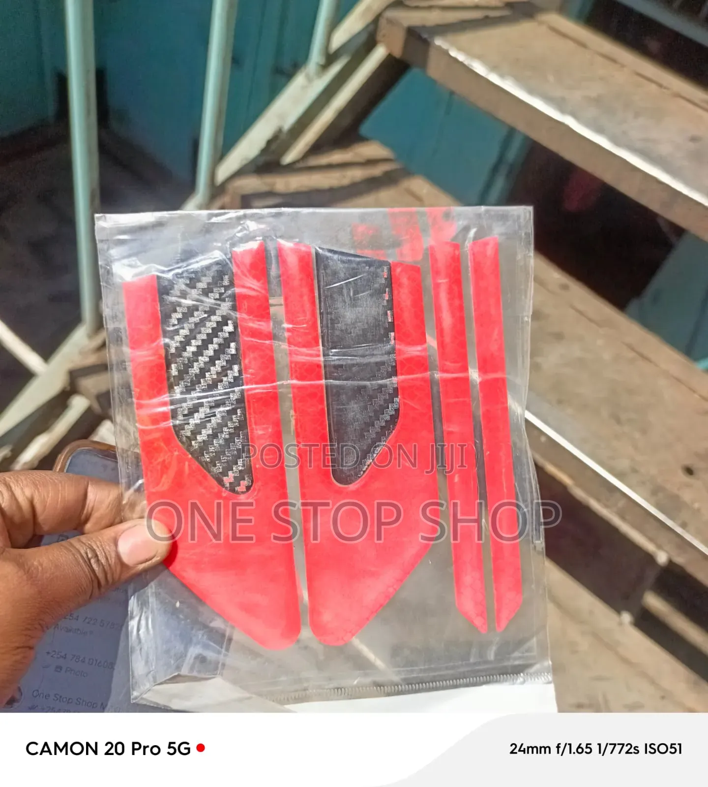 Side Mirror or Rearview Mirror Red Reflective Safety Warning Stickers