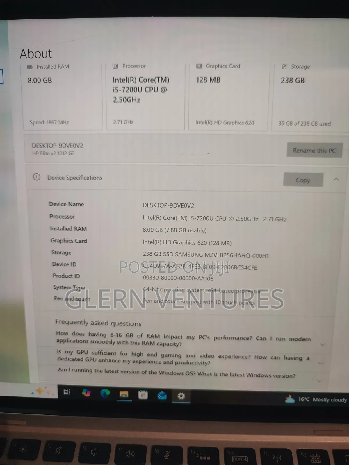 Laptop HP Elite X2 1012 G2 8GB Intel Core i5 SSD 256GB