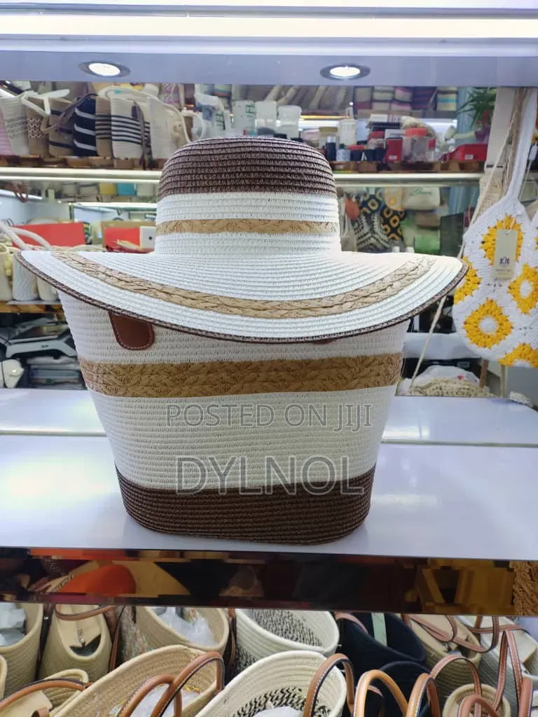 Woven Beach Bag With Matching Hat
