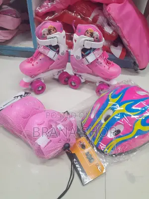 Pink Complete Toddlers' Quad Roller Skating Gear Combo Set