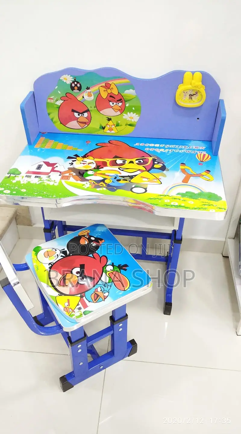 Adjustable Kids' Study Desk Set Angry Birds Theme.