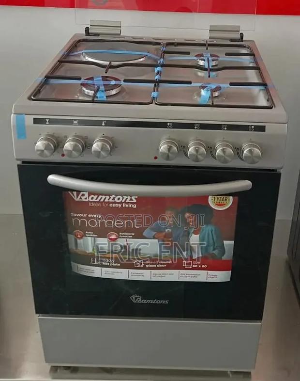 60*60 Ramtons 3g+1e  Silver Standing Cooker- Rc/820