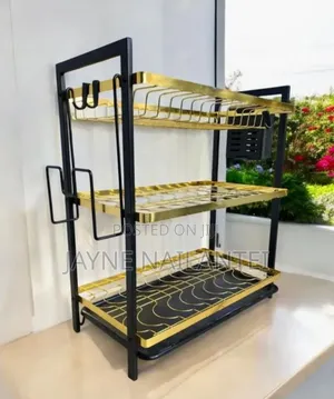 3-Layer Gold Utensils Rack
