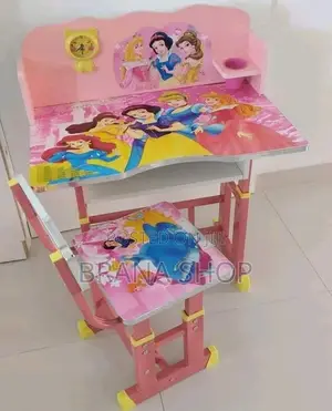Pink Adjustable Kids' Study Desk Set