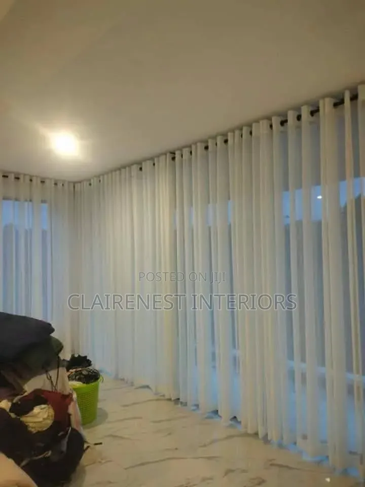 Wide and Small Windows Plain White Window Sheers