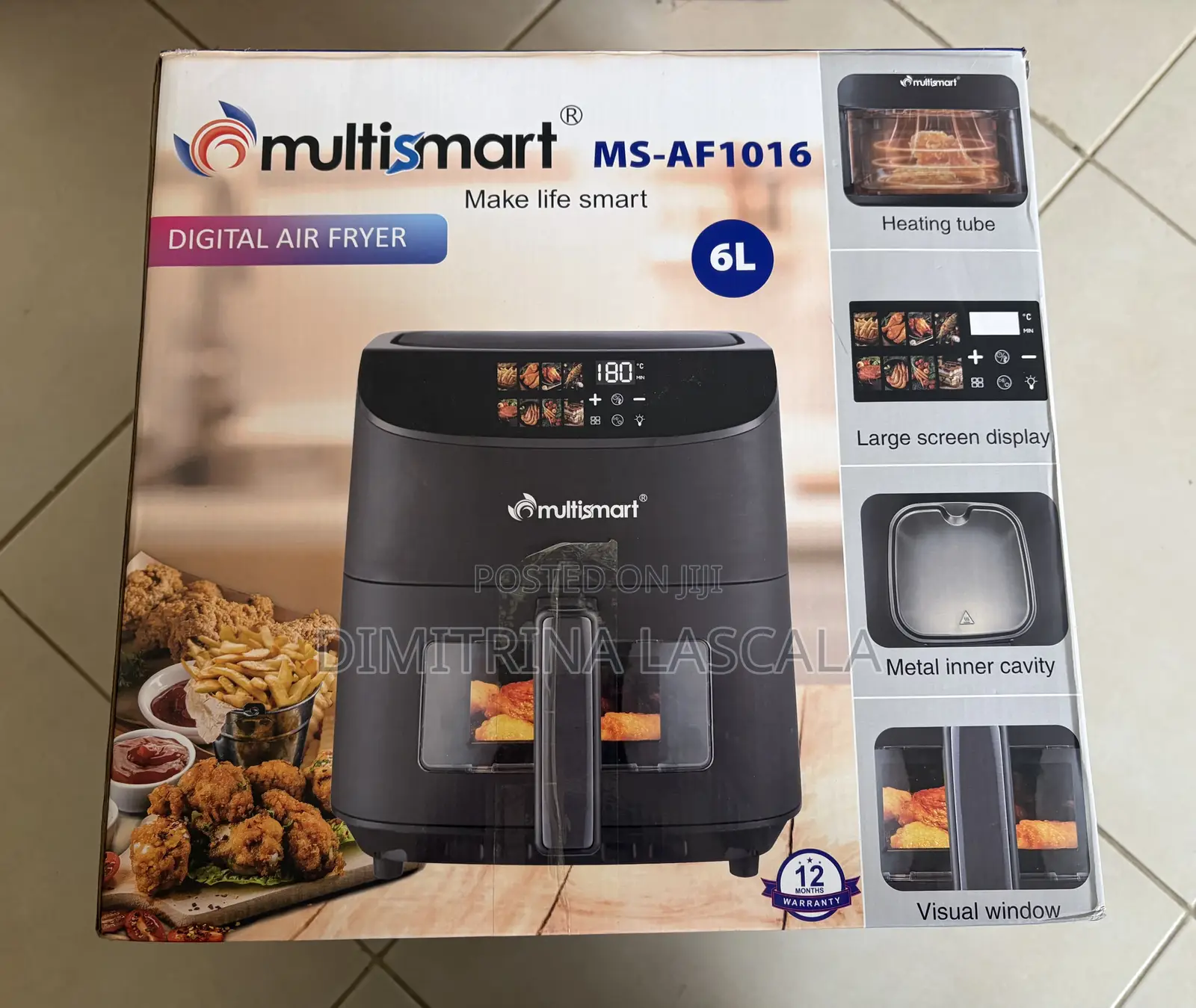 6L Digital Air Fryer Non-Stick Frying Pot and Trays