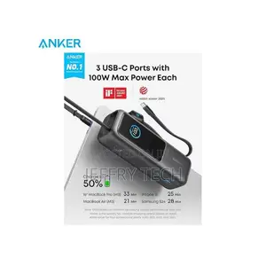 Anker Zolo Power Bank (25,000mAh, 165W, Built-in Retractable Cables)