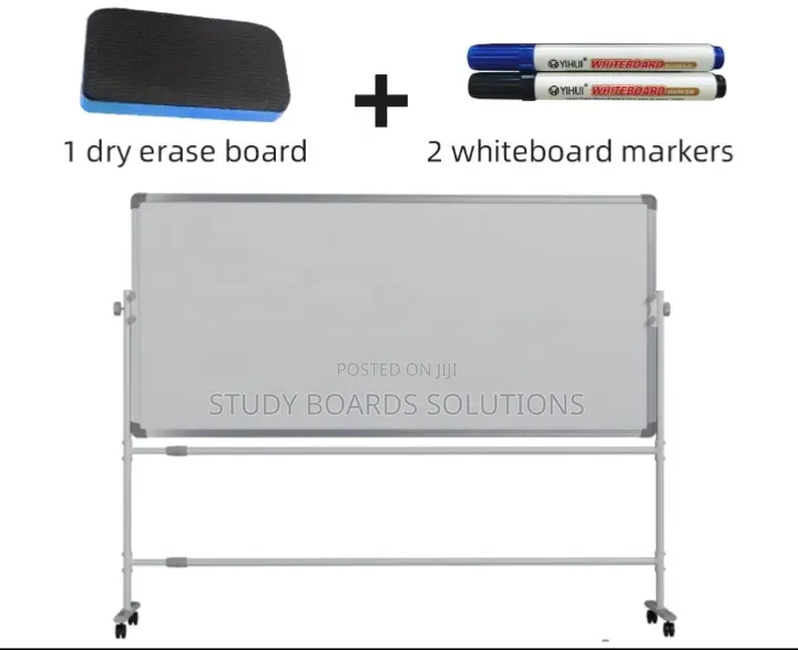 180x120cm Whiteboard on Wheeled Stand for Portability