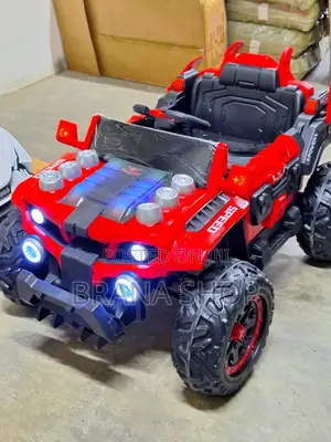 Red Heavy-Duty Kids' Battery-Powered Electric Ride-on ATV UTV Truck