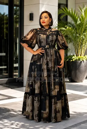 Elegant Printed Maxi Dress 
❇ Premium Quality