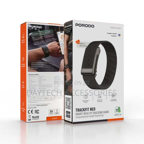 Porodo TrackFit NEO Screenless Fitband - Black