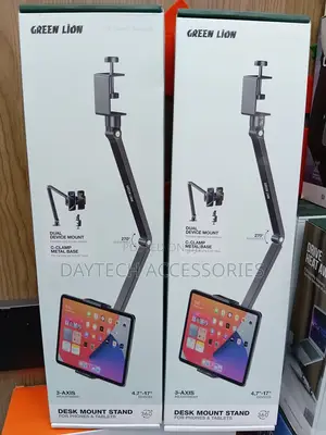 The Green Lion Desk Mount Stand for Phones/Tablets Heavy-Duty 3-Axis