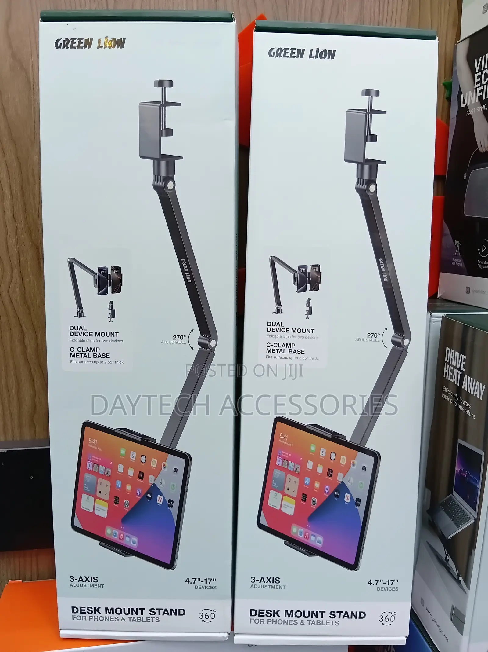 The Green Lion Desk Mount Stand for Phones/Tablets Heavy-Duty 3-Axis