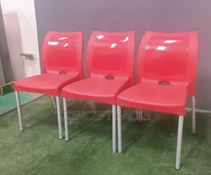 Aqua Armless Chairs With Metal Tubing Legs