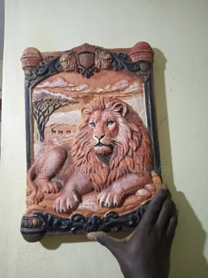 Lion Sculpture Wooden Relief