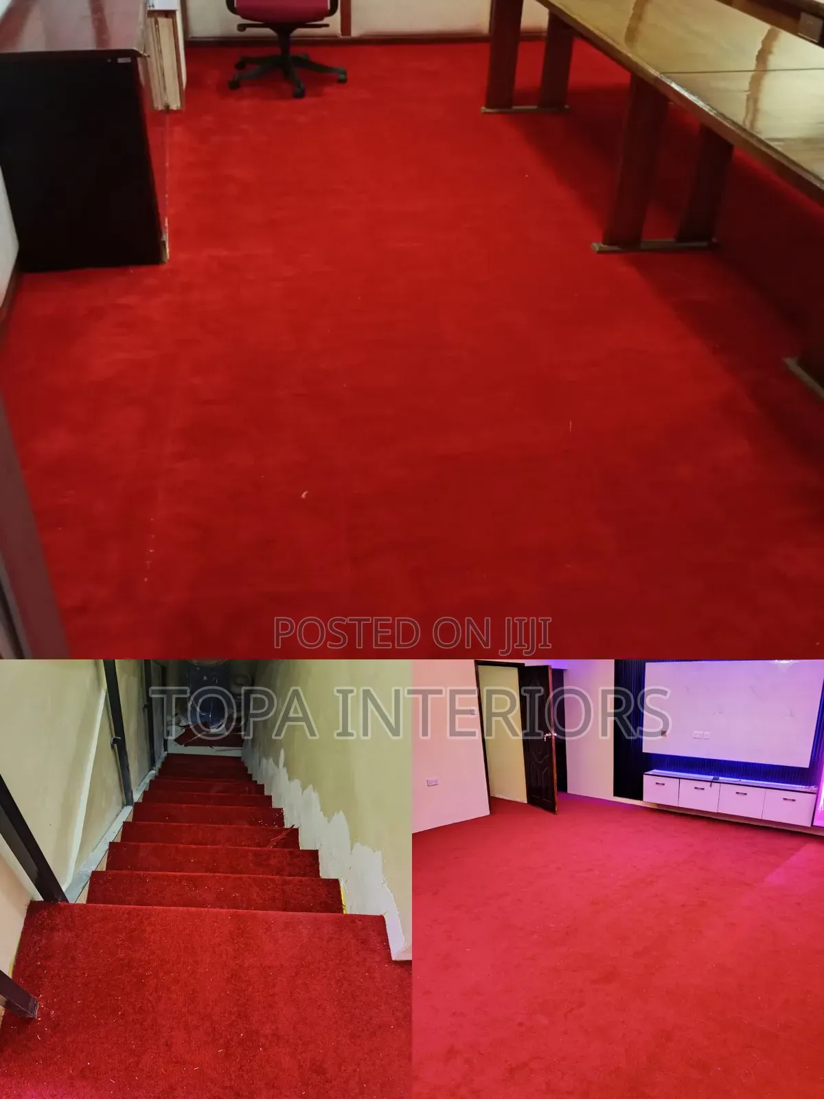 Quality Red Wall to Wall Carpets for Office and Altar Floor Insulation