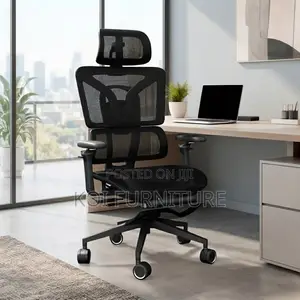 Office Chairs; Executive Black Mesh Orthopedic Fabric Chairs