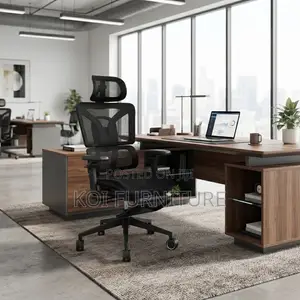 Office Chairs; Executive Black Mesh Orthopedic Fabric Chairs