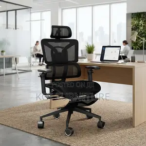 Office Chairs; Executive Black Mesh Orthopedic Fabric Chairs