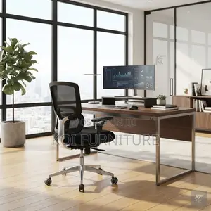Office Chairs; Adjustable Orthopedic Black Fabric Office Chairs