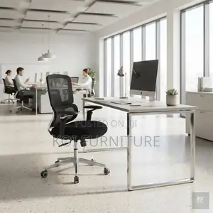 Office Chairs; Adjustable Orthopedic Black Fabric Office Chairs