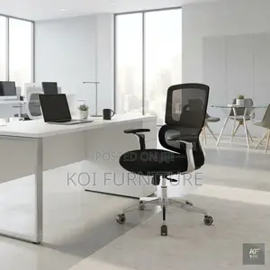 Office Chairs; Adjustable Orthopedic Black Fabric Office Chairs