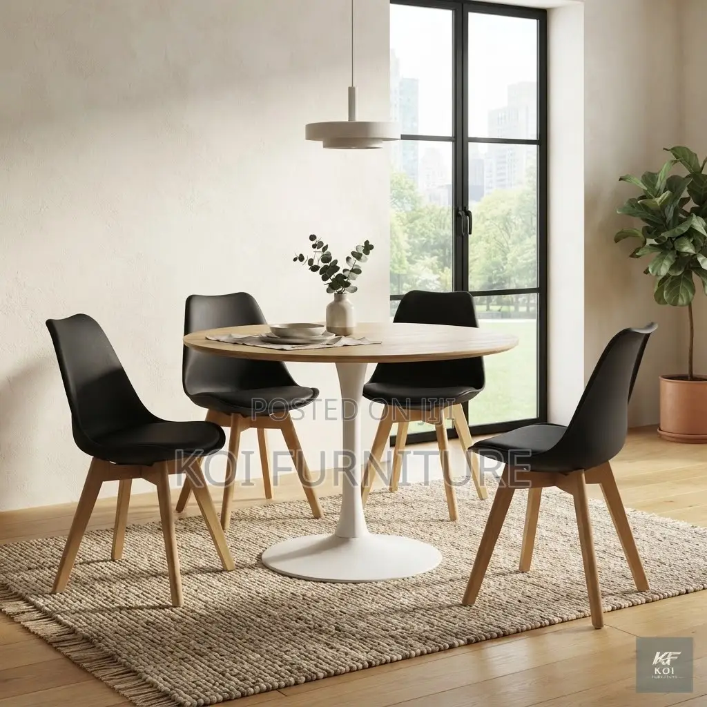 Dining Chairs; Black Cushioned Vintare Dining Seat