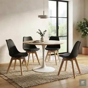 Dining Chairs; Black Cushioned Vintare Dining Seat