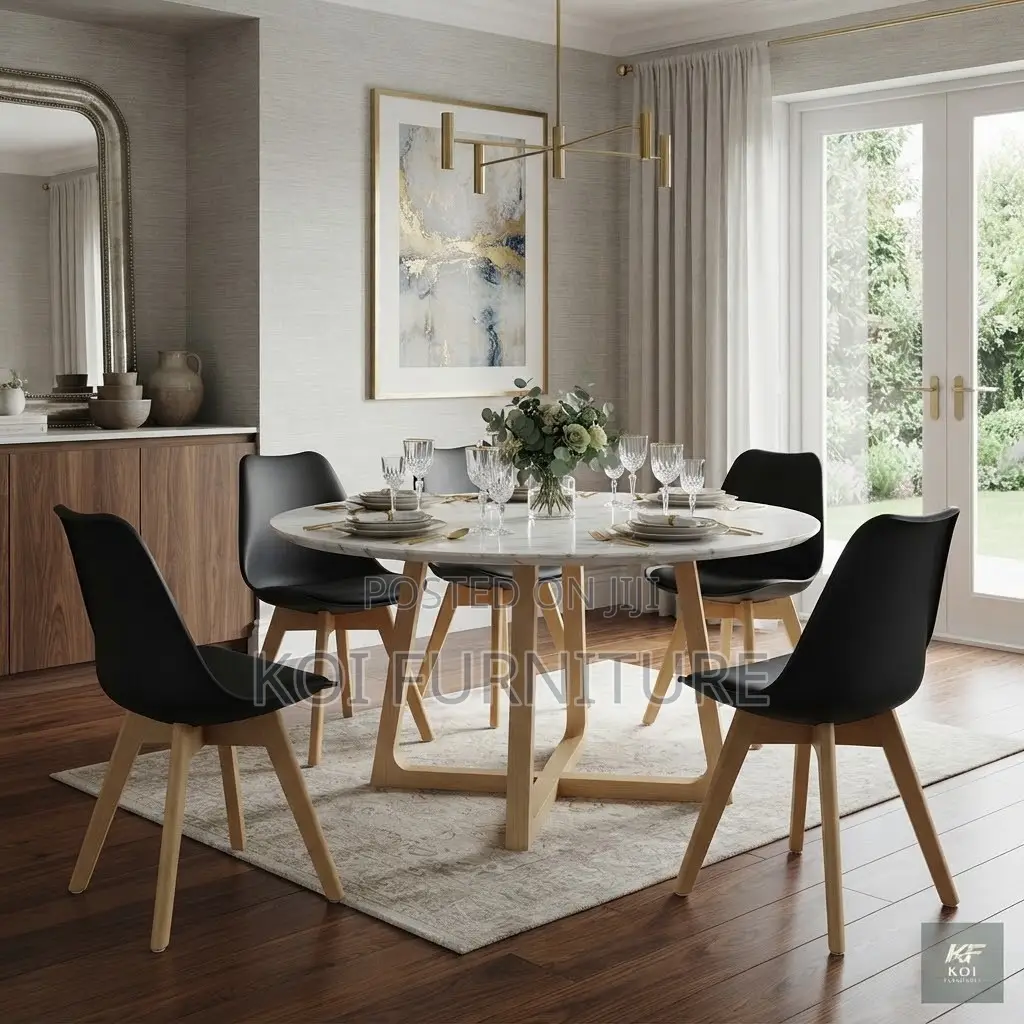 Dining Chairs; Black Cushioned Vintare Dining Seat