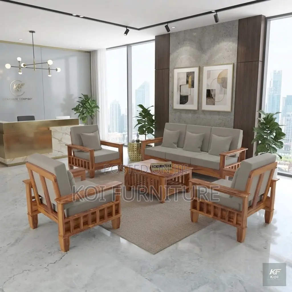 Office Sofa; Five Seater Lounges Meeting Mahogany Sofa Set
