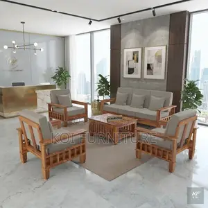 Office Sofa; Five Seater Lounges Meeting Mahogany Sofa Set