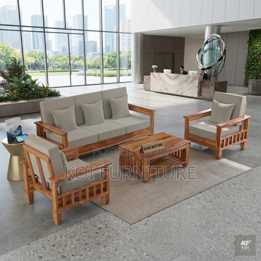Office Sofa; Five Seater Lounges Meeting Mahogany Sofa Set